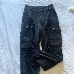 carmar (LF) black ripped joggers.